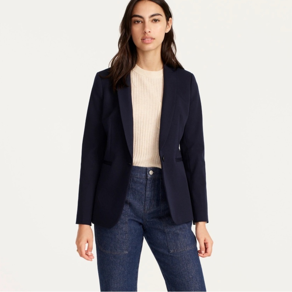 J.CREW Petite Parke blazer in bi-stretch linen cotton blend SIZE 00